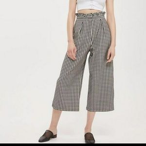 Topshop wide leg gingham pant